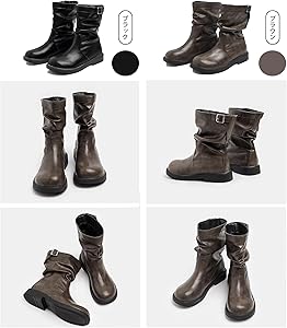 Amazon | [Missmo] ショートブーツ レディース エンジニアブーツ